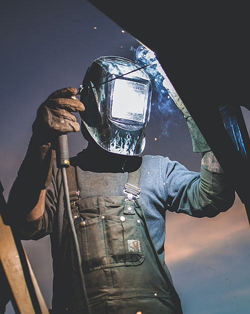 Welder at work